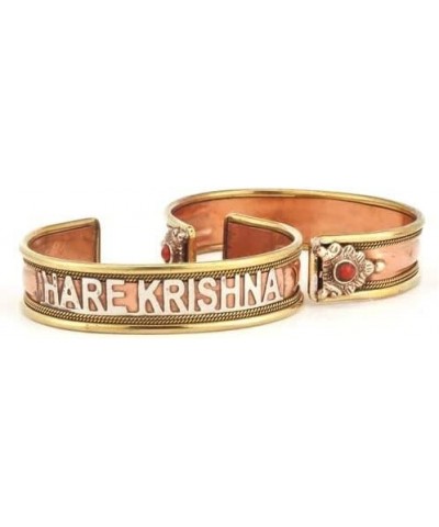 Hare Krishna Adjustable Copper Bracelet for Healing 3 Metals Formula Yoga Kada/Kadaa/Bangle Positive Energy with Pouch $11.09...