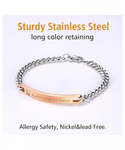 Customized Name Bar ID Bracelets for Men Women 18K Gold Plated/Stainless Steel/Black 7MM/10MM/15MM Width 7.5'' 8.3'' Bangles,...