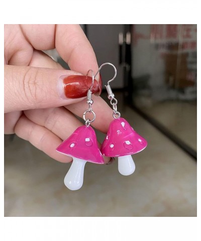 Mushroom Shape Pendant Dangle Earrings Sweet Fresh Mushroom Drop Earrings Colorful Mushroom Charm Earrings for Women and Girl...