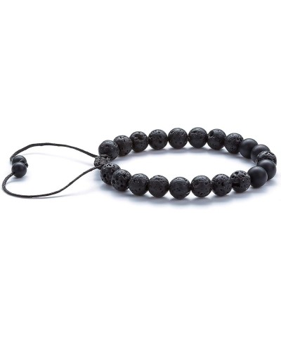 Men Women 8mm Lava Rock Aromatherapy Anxiety Essential Oil Diffuser Bracelet Braided Rope Natural Stone Yoga gifts Beads Brac...