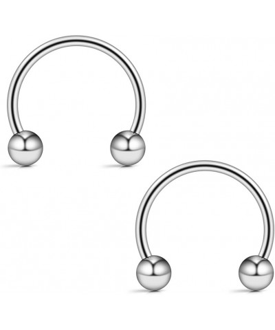 316L Surgical Steel CBR Horseshoe Circular Rings Nose Eyebrow Tragus Lip Ear Hoop Ring Piercing 20G 6MM 8MM 10MM 12MM 2-24PCS...