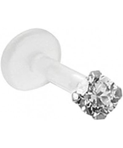 Bioflex Labret Nose Stud Ring Choose Your Color Tiny 1.5mm CZ 18G Black $8.50 Body Jewelry