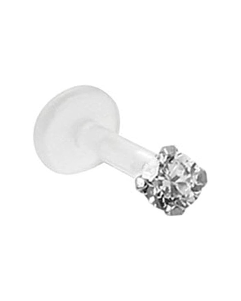 Bioflex Labret Nose Stud Ring Choose Your Color Tiny 1.5mm CZ 18G Black $8.50 Body Jewelry