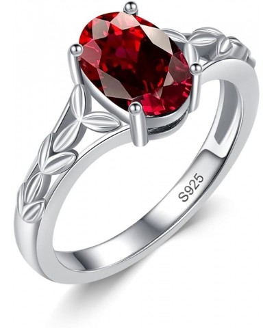 925 Sterling Silver Celtic Knot Ring 8x6 mm Oval Cut Gemstone Birthstone Engagement Ring for Women 12 01.Garnet $40.85 Rings