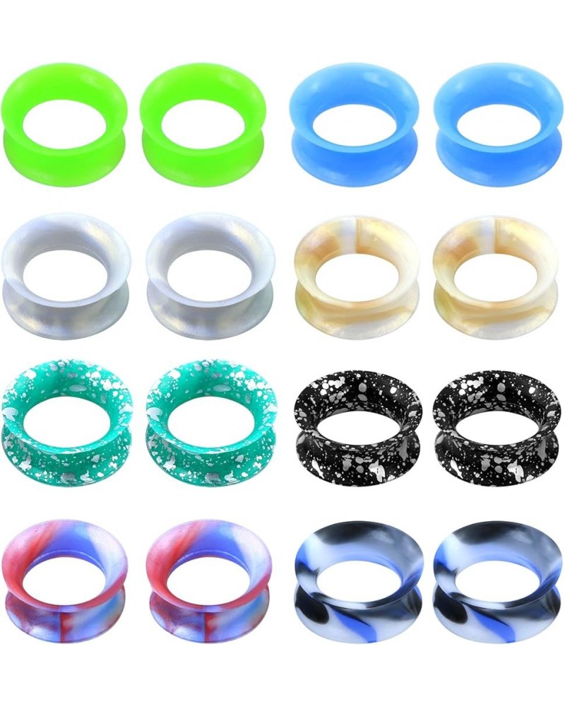 Silicone Gauges Flexible Tunnels 6g-1'' Ear Gauges Flesh Tunnels 16Pcs Ear Plugs Body Piercing Jewelry 7/16''(11mm) $8.95 Bod...