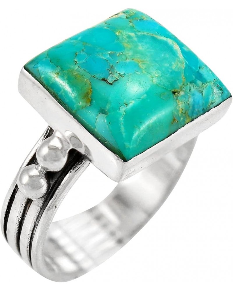 Turquoise Ring in Sterling Silver 925 & Genuine Turquoise Size 6 to 11 (SELECT color) Turquoise $25.52 Rings