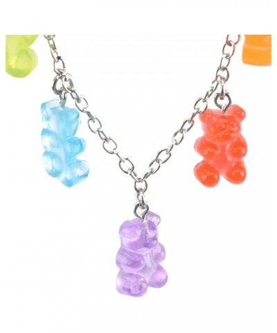 6 Pieces Bear Jewelry Set, Includes 5 Pairs Gummy Candy Bear Dangle Earrings And 7 Colors Resin Bear Necklace Party Favors fo...