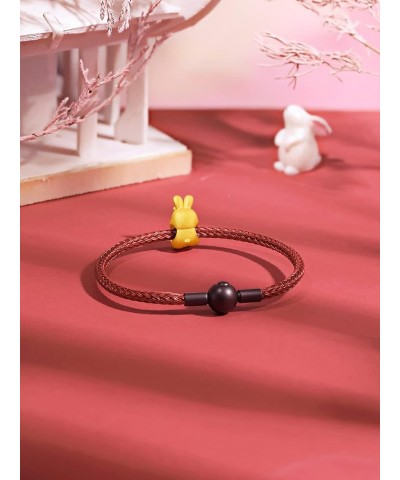 Real Gold Bracelets for Women Bracelet Lucky Rabbit 24K Gold Jewelry Red Bracelet Solid Gold Charm Fortune Rabbit Charm Brace...