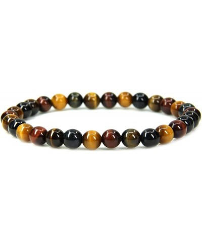 Handmade Gem Semi Precious Gemstone 6mm Round Beads Stretch Bracelet 7" Unisex AA Grade Multicolor Tiger Eye $9.71 Bracelets