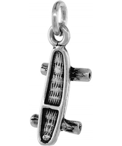 Sterling Silver Skateboard Necklace Antiqued Finish 3/4 inch, 16-30 inch 0.8mm Box Chain 16-inch $13.63 Pendants