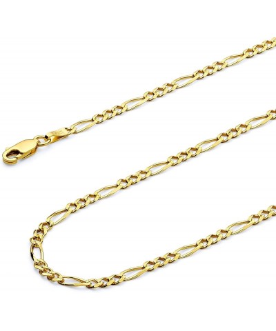 14K Solid Gold Figaro Chains (Select Options) 20 Inches Yellow Gold Pave $274.88 Necklaces