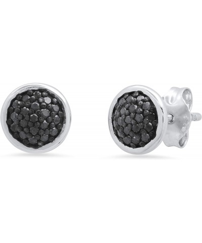 0.25 Carat (ctw) Round Black Diamond Ladies Micropave Cluster Stud Earrings 1/4 CT, 925 Sterling Silver $34.24 Earrings