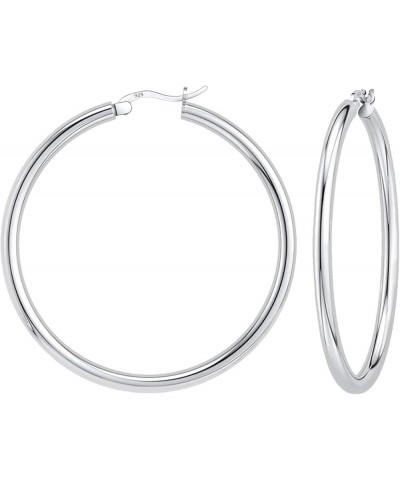 925 Sterling silver 4MM Round Hoop Earrings for Women, Girls & Men Comes in 20MM-60MM with a Gift Box 45MM Diameter $28.19 Ea...