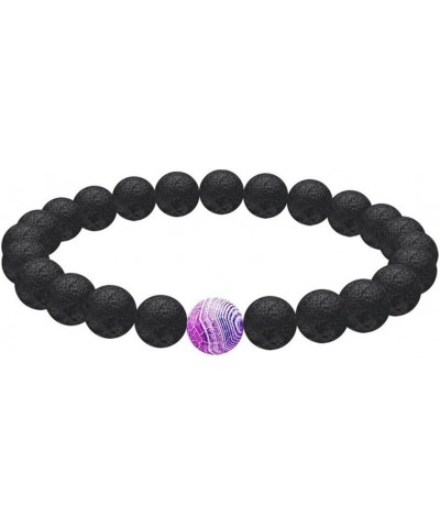 2PCS Natural Lava Stone Multicolor Weathered Agate Beads Bracelet Essential Oil Diffuser Bracelet Purple $9.33 Bracelets