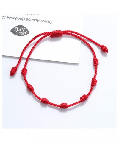 Handmade 7 Knots Red String Bracelet for Protection, Evil Eye and Good Luck, Amulet for Success and Prosperity, Friendship Br...