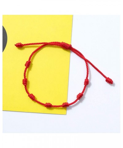 Handmade 7 Knots Red String Bracelet for Protection, Evil Eye and Good Luck, Amulet for Success and Prosperity, Friendship Br...