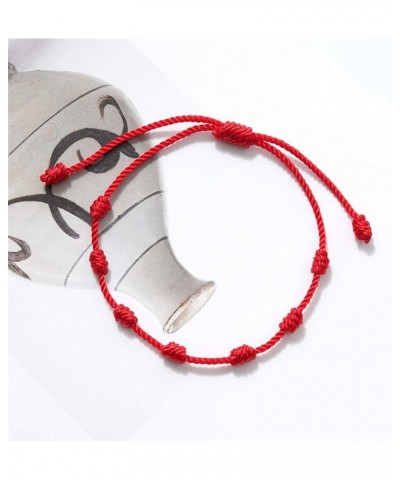 Handmade 7 Knots Red String Bracelet for Protection, Evil Eye and Good Luck, Amulet for Success and Prosperity, Friendship Br...