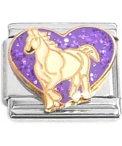 White Horse Purple Heart Italian Charm $7.91 Bracelets