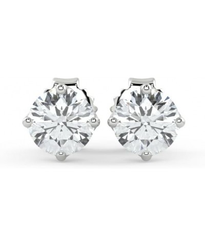 1/2 to 4 Carat Lab Grown Diamond Round Stud Earrings for Women I 14k Gold Earrings (G-H, VS1-VS2, 0.50 to 4.00 cttw) 4-Prong ...