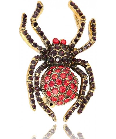 Rhinestone Halloween Spider Shape Brooch Pins for Women Girls Gift B-red $8.84 Brooches & Pins