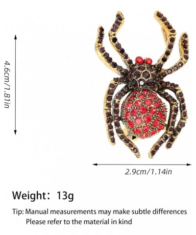 Rhinestone Halloween Spider Shape Brooch Pins for Women Girls Gift B-red $8.84 Brooches & Pins