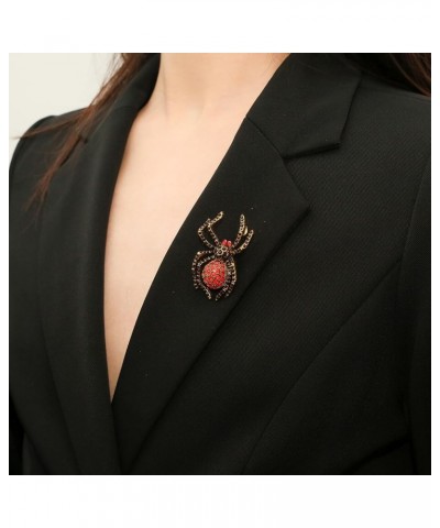 Rhinestone Halloween Spider Shape Brooch Pins for Women Girls Gift B-red $8.84 Brooches & Pins