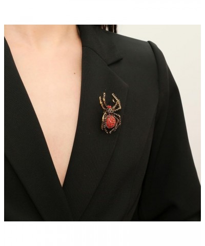 Rhinestone Halloween Spider Shape Brooch Pins for Women Girls Gift B-red $8.84 Brooches & Pins