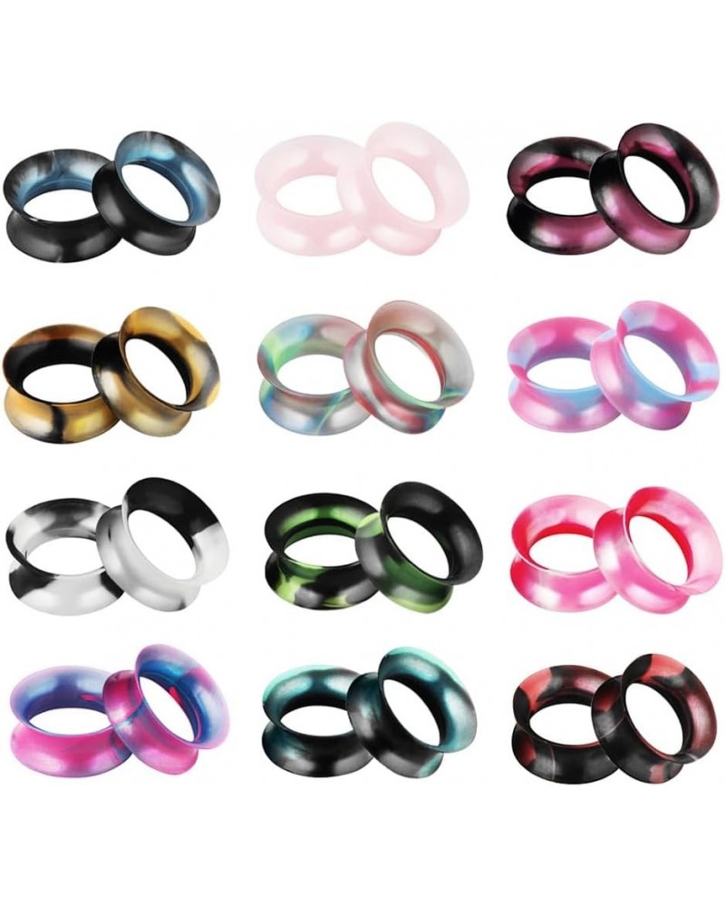 24pc Graffiti Mixed Color Ear Plug Soft Flexible Silicone Double Flared Flesh Tunnel Gauge Set 11/16" (18mm) $7.59 Body Jewelry