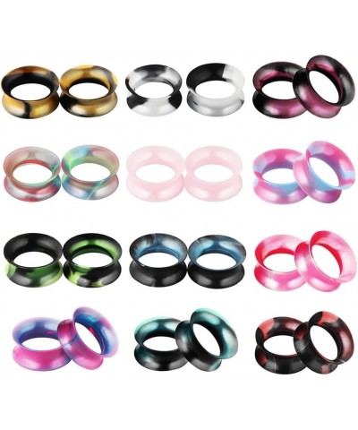 24pc Graffiti Mixed Color Ear Plug Soft Flexible Silicone Double Flared Flesh Tunnel Gauge Set 11/16" (18mm) $7.59 Body Jewelry