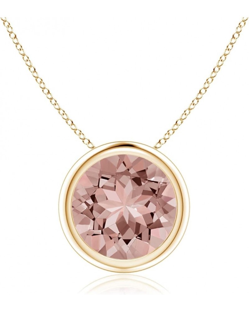 Natural Morganite Solitaire Pendant Necklace for Women, Girls in 14K Solid Gold/Platinum | Jewelry Gift for Her | Birthday|We...