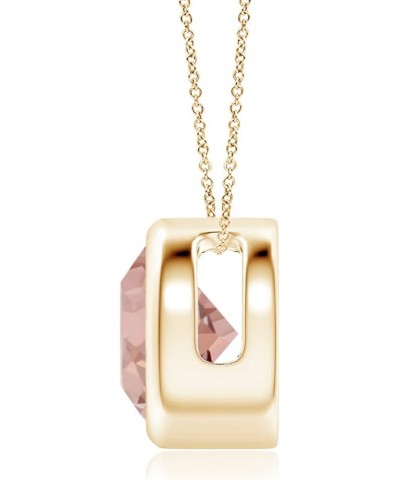 Natural Morganite Solitaire Pendant Necklace for Women, Girls in 14K Solid Gold/Platinum | Jewelry Gift for Her | Birthday|We...