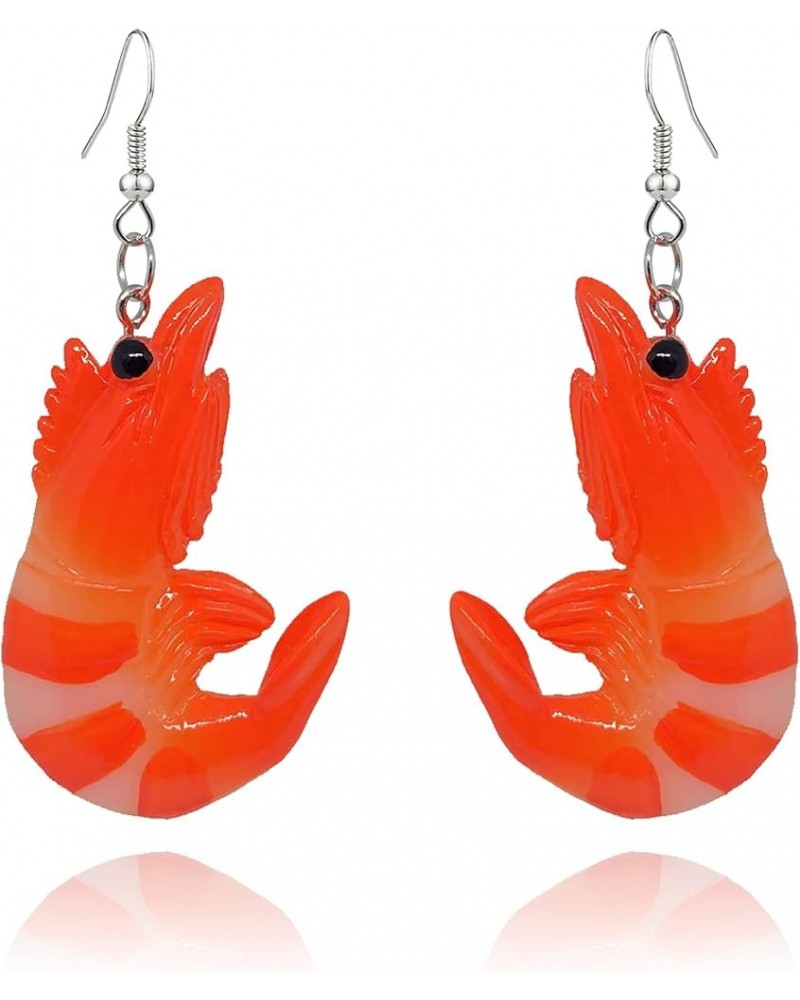 Unique Handmade Crayfish Earrings Funny Simulation River Shrimp Animal Dangle Drop Statement Earrings For Women Girls prawns ...