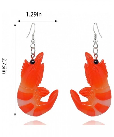 Unique Handmade Crayfish Earrings Funny Simulation River Shrimp Animal Dangle Drop Statement Earrings For Women Girls prawns ...