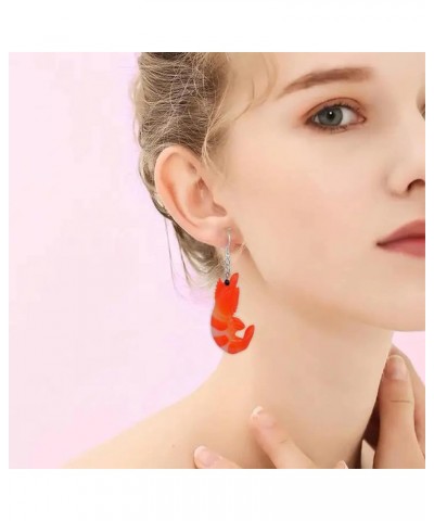 Unique Handmade Crayfish Earrings Funny Simulation River Shrimp Animal Dangle Drop Statement Earrings For Women Girls prawns ...