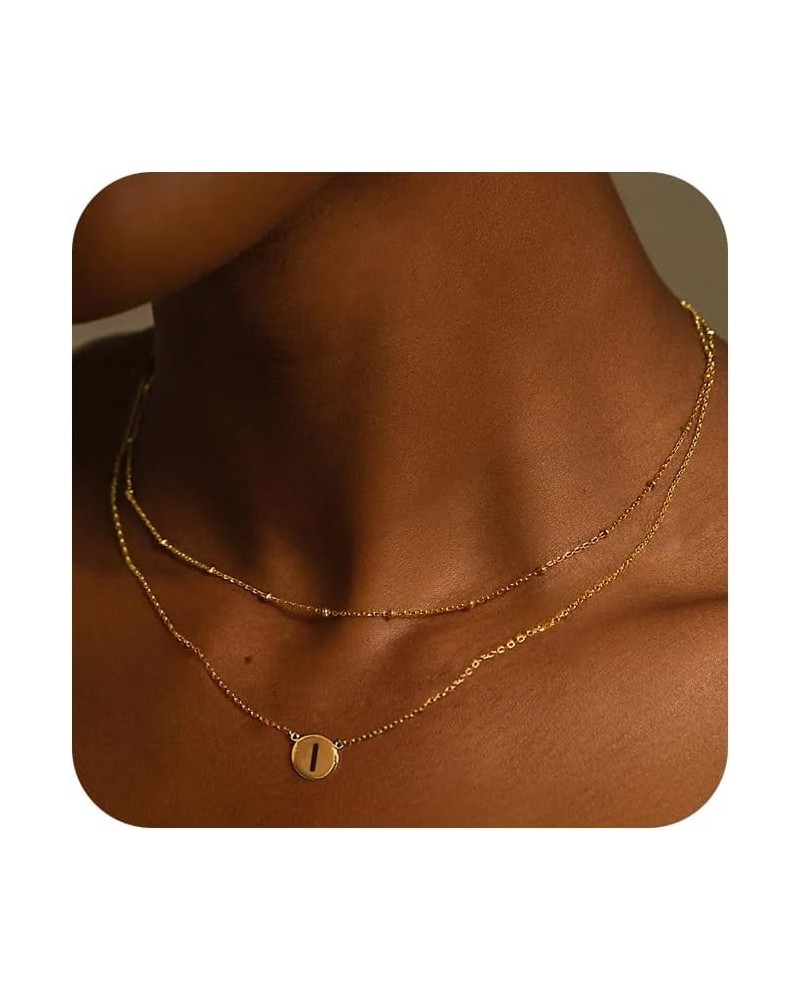 Initial necklace for Women 14k Gold Plated Dainty Letter Necklaces Tiny Cute Initial Pendant Choker Simple Trendy Personalize...