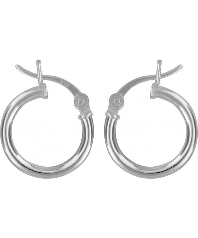 Hoop Earrings for Women – Premium 2 x 14mm Sterling Silver Earrings – Small Hoop Earrings with Simple Elegant Design – Includ...