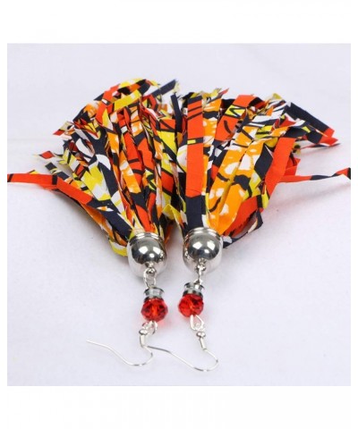 African Fabric Tassel Earrings Set for Ankara Fringe Hoop Earrings for women WYB129-24FS1327 $11.55 Earrings