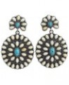 Western Howlite stone White and blue Squash Blossom Dangle Earrings $12.67 Earrings