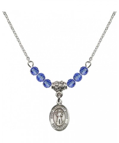 September Birth Month Bead Necklace with Catholic Patron Saint Petite Charm, 18 Inch Saint Francis of Assisi $27.25 Necklaces