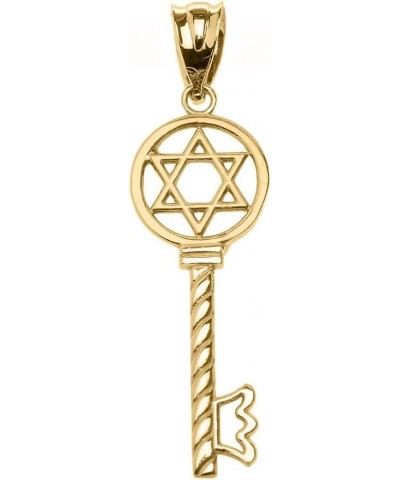 14k Yellow Gold Star of David Key Pendant $76.49 Necklaces