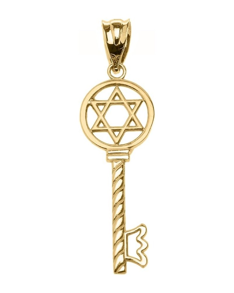 14k Yellow Gold Star of David Key Pendant $76.49 Necklaces