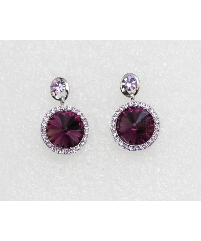 Gorgeous Swarovski Crystal Floral Necklace Earrings Set Purple $25.91 Jewelry Sets