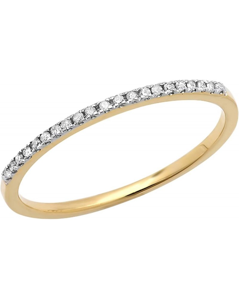 0.10 Carat (ctw) Round White Diamond Stackable Wedding Band for Her in 10K Gold 7 Yellow Gold $73.56 Bracelets