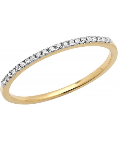 0.10 Carat (ctw) Round White Diamond Stackable Wedding Band for Her in 10K Gold 7 Yellow Gold $73.56 Bracelets