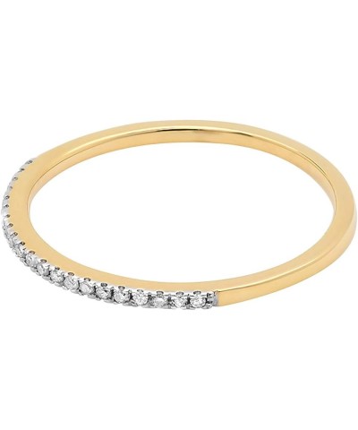 0.10 Carat (ctw) Round White Diamond Stackable Wedding Band for Her in 10K Gold 7 Yellow Gold $73.56 Bracelets