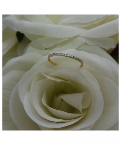 0.10 Carat (ctw) Round White Diamond Stackable Wedding Band for Her in 10K Gold 7 Yellow Gold $73.56 Bracelets