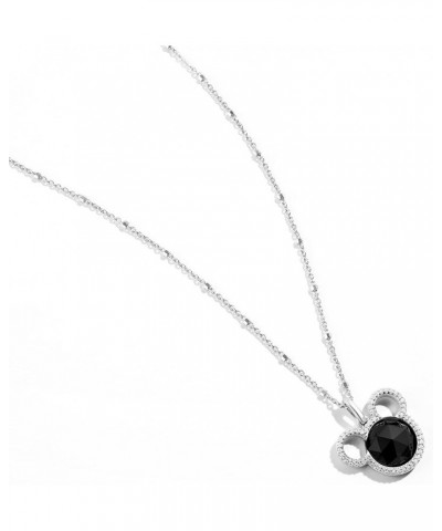 Disney Jewels Mickey Gemstone Pendant in Sterling Silver with 1/6 Cttw Diamonds Onyx $182.40 Necklaces