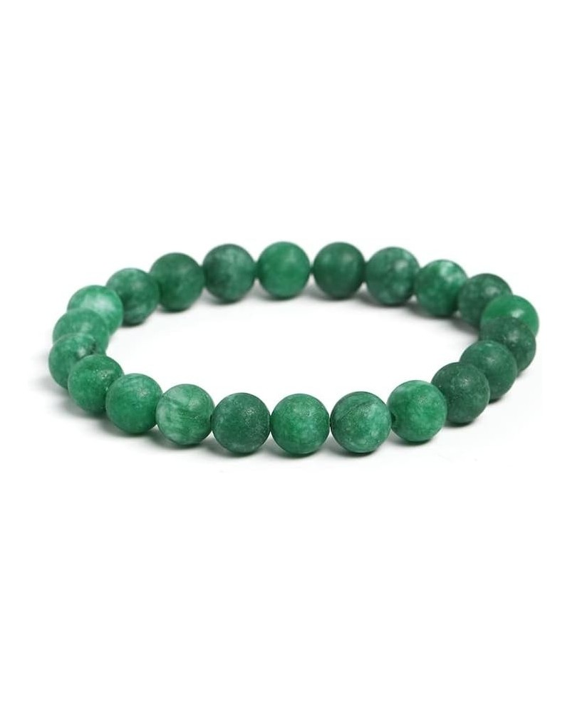 6mm 8mm 10mm 12mm Natural Green Bracelet Suitable for Both Men and Women (Size : 12mm, Color : Frost Chalcedony) 12mm Frost C...