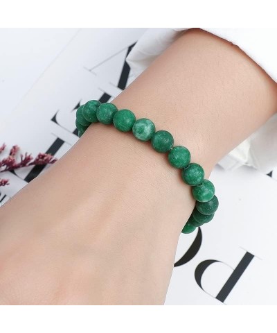 6mm 8mm 10mm 12mm Natural Green Bracelet Suitable for Both Men and Women (Size : 12mm, Color : Frost Chalcedony) 12mm Frost C...