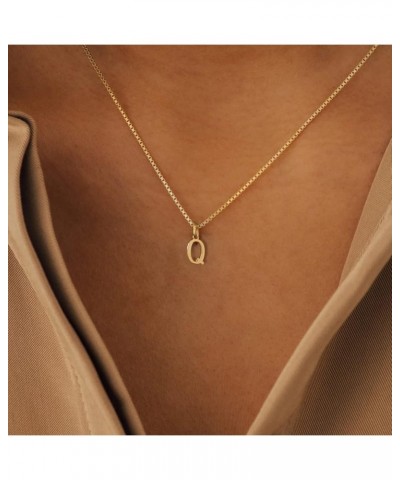 Small Letter Necklace,Dainty 14K Gold Plated Personalized Tiny Initial Pendant Necklace Small Initial Necklaces for Women Gir...